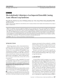 Electrohydraulic Lithotripsy of an Impacted Enterolith Causing Acute Afferent Loop Syndrome