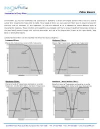 Filter Basics Innovation in Every Wave