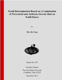 Geoid Determination Based on a Combination of Terrestrial and Airborne Gravity Data in South Korea