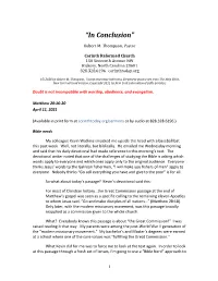 “In Conclusion”