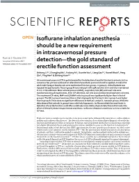 Isoflurane Inhalation Anesthesia Should Be a New Requirement In