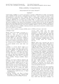 Media Credibility: a Triangulation Test