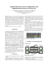 Openls Directory Service Architectures and Implementation Based on Web-Service