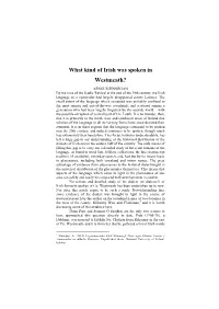 What Kind of Irish Was Spoken in Westmeath?