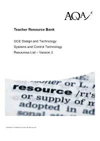 A-Level Design and Technology