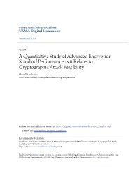 A Quantitative Study of Advanced Encryption Standard Performance