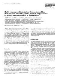 Highly Reducing Conditions During Alpine Metamorphism of The