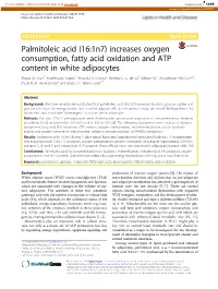 Increases Oxygen Consumption, Fatty Acid Oxidation and ATP Content in White Adipocytes Maysa M