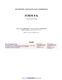 Acer Therapeutics Inc. Form 8-K Current Event Report Filed 2021-06