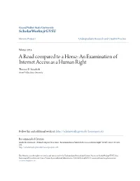 An Examination of Internet Access As a Human Right Thomas D