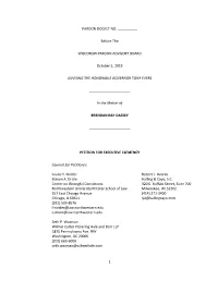 Brendan Dassey Petition for Executive Clemency