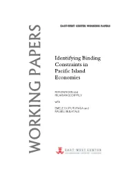 Identifying Binding Constraints in Pacific Island Economies