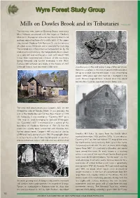 Mills on Dowles Brook and Its Tributaries TIM BOOTH