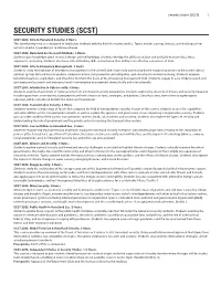 Security Studies (SCST) 1
