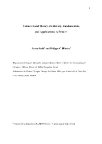 Valence Bond Theory, Its History, Fundamentals, and Applications. A
