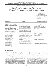 Accelerating Scientific Discovery Through Computation and Visualization