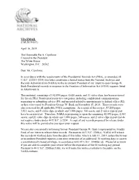 George W. Bush Presidential Records in Response to the Freedom of Information Act (FOIA) Requests Listed in Attachment A