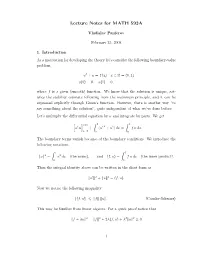 Lecture Notes for MATH 592A