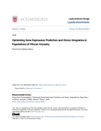 Optimizing Gene Expression Prediction and Omics Integration in Populations of African Ancestry