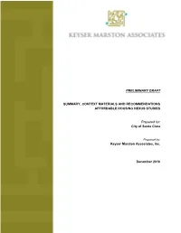 Preliminary Draft Summary, Context Materials And