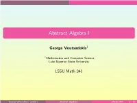 Abstract Algebra I
