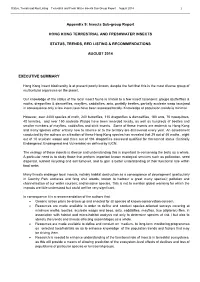 Appendix 9: Insects Sub-Group Report HONG KONG TERRESTRIAL AND