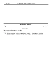 CONTENTS· INHOUD Page Gazette No