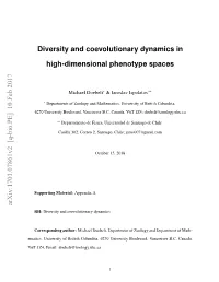 Diversity and Coevolutionary Dynamics in High-Dimensional Phenotype