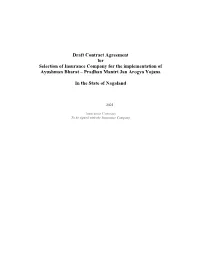 Draft Contract Agreement for Selection of Insurance Company for the Implementation of Ayushman Bharat – Pradhan Mantri Jan Arogya Yojana