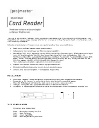 Installation Slot Identification