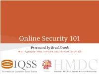 Online Security 101