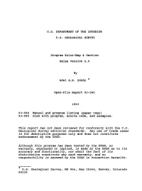 Program Kolor-Map & Section Amiga Version 2.0 Open-File Report 93