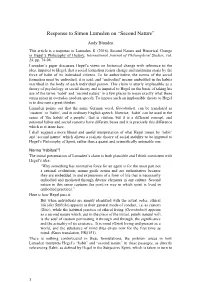 Response to Simon Lumsden on “Second Nature”