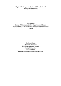 Topic – Contemporary System of Classification 2 Dahlgren and Thorne