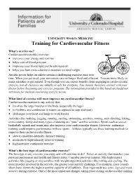 Training for Cardiovascular Fitness, Continued