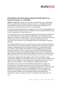 United Nations Secretary-General Appoints Gunilla Carlsson As