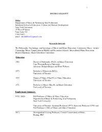 View David J. Elliott's Full CV