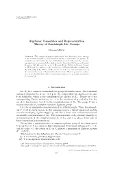 Algebraic D-Modules and Representation Theory Of