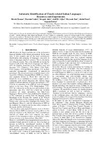 Automatic Identification of Closely-Related Indian Languages : Resources and Experiments Ritesh Kumar1, Bornini Lahiri2, Deepak Alok3, Atul Kr