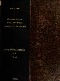 Comparative Tests of Illinois Central Railroad Locomotives No. 920 and No