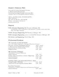 Daniel J. Scheeres, Phd. Degrees Professional Positions