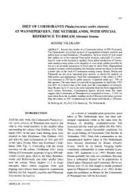 DIET of CORMORANTS Phalacrocorax Carbo Sinensis at WANNEPERVEEN, the NETHERLANDS, with SPECIAL REFERENCE to BREAM Abramis Brama