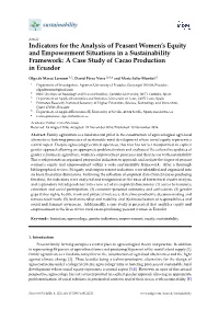 Indicators for the Analysis of Peasant Women's Equity And