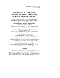 The Presence of Long-Beaked Common Dolphins (Delphinus Spp