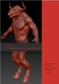 Workflows for Creating 3D Game Characters