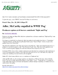 Adler, Mccarthy Engulfed in WWII 'Fog' - Variety.Com 1/4/10 12:03 PM