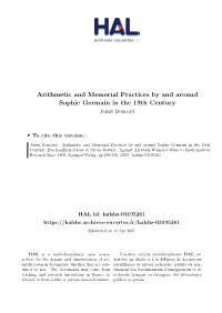 Arithmetic and Memorial Practices by and Around Sophie Germain in the 19Th Century Jenny Boucard
