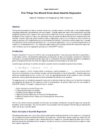 Five Things You Should Know About Quantile Regression