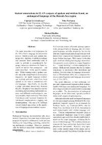 Instant Annotations in ELAN Corpora of Spoken and Written Komi, an Endangered Language of the Barents Sea Region