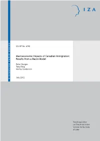 Macroeconomic Impacts of Canadian Immigration: Results from a Macro-Model